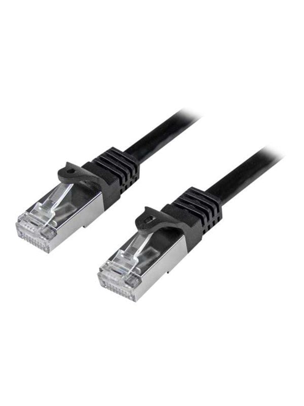 0.5m Black Cat6   Cat 6 Shielded (sftp) Patch Cable 0.5 M   Patchkabel   50 Cm   Sort fra Startech.com