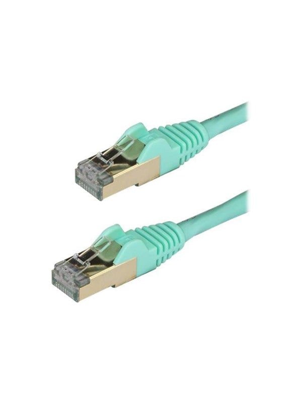 0.5m Aqua Cat6a   Cat 6a Shielded Ethernet Patch Cable 0.5 M   Patch Cable   50 Cm   Aqua fra Startech.com