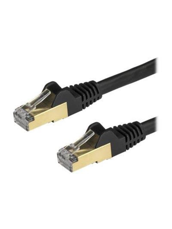 0.5m Black Cat6a   Cat 6a Shielded Ethernet Patch Cable 0.5 M   Patch Cable   50 Cm   Black fra Startech.com