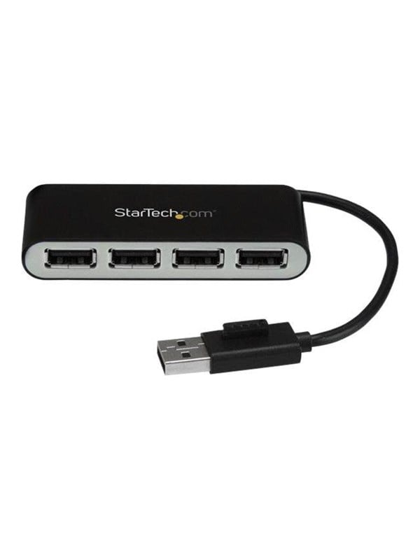 4 Port Portable Usb 2.0 Hub With Built In Cable   Hub   4 Ports Usb Hub   4 Ports   Sølv fra Startech.com