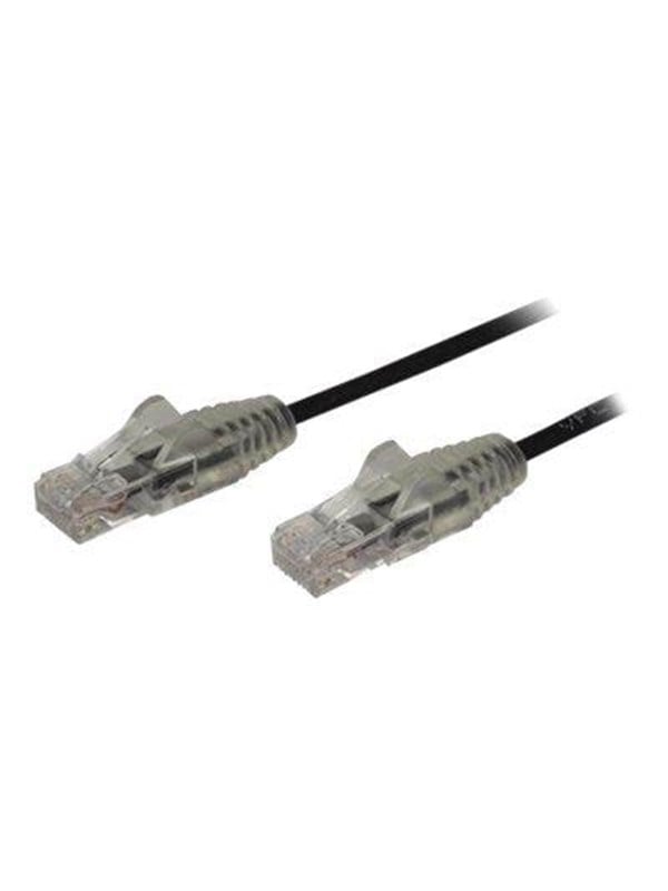 0.5m Cat6 Cable   Black Slim Cat6 Patch Cord   Snagless   Lszh   Patch Cable   50 Cm   Black fra Startech.com