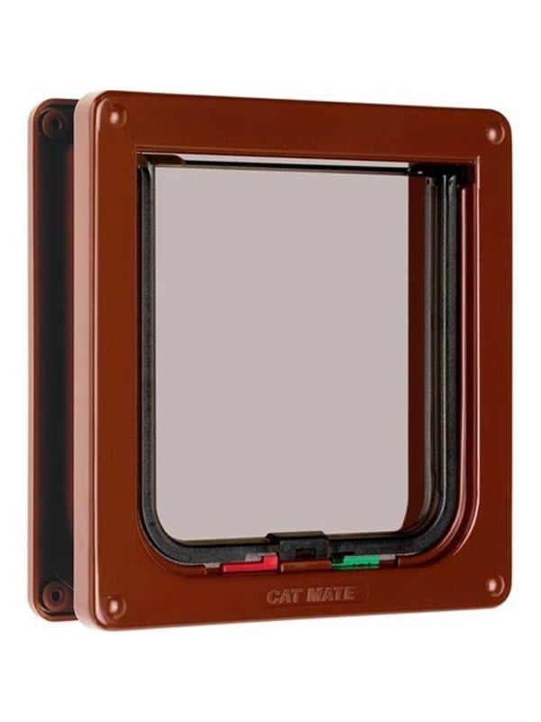 4 Way Locking Cat Flap Door Liner Brown fra Petmate