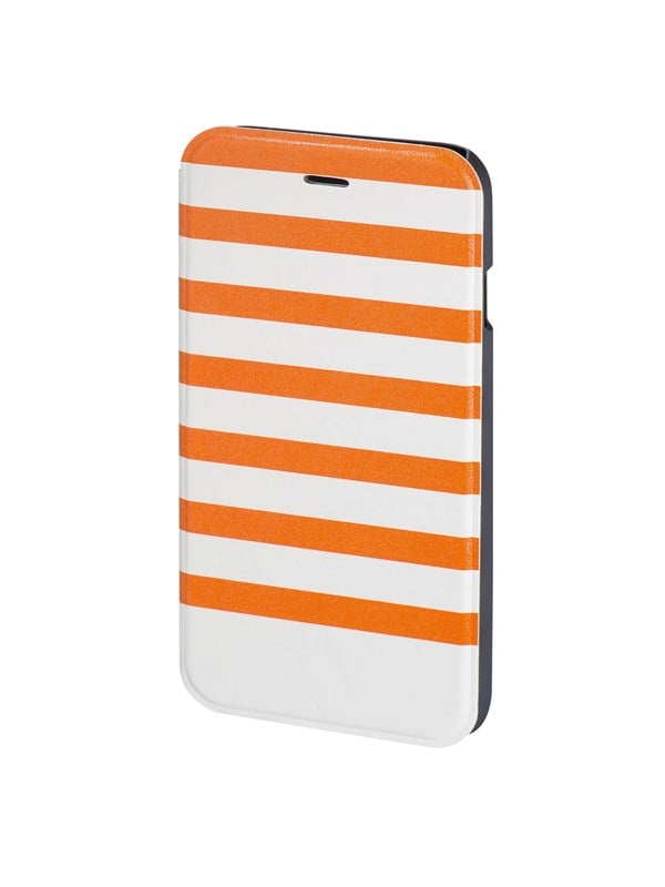 "stripes" Booklet Case For Apple Iphone 6 6s Orange White fra Hama