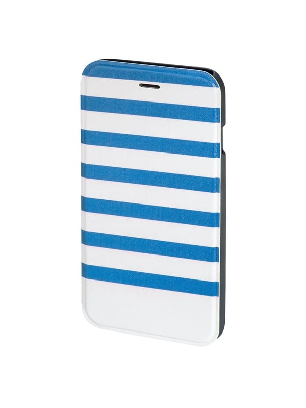 "stripes" Booklet Case For Apple Iphone 6 6s Blue White fra Hama