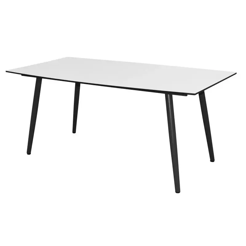 Milano Havebord 170x90x70 Cm M Hvid Bordplade Og Sorte Alu Ben