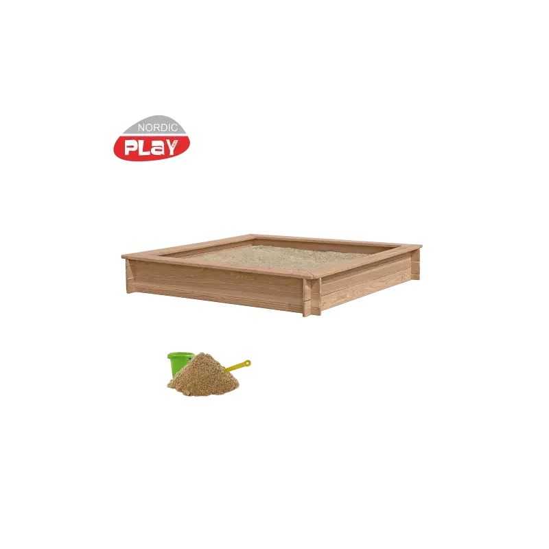 Sandkasse i Lærketræ 150x150 cm med 240 kg Sand