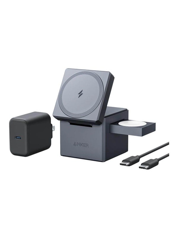 3 In 1 15w Cube With Magsafe   Grey fra Anker