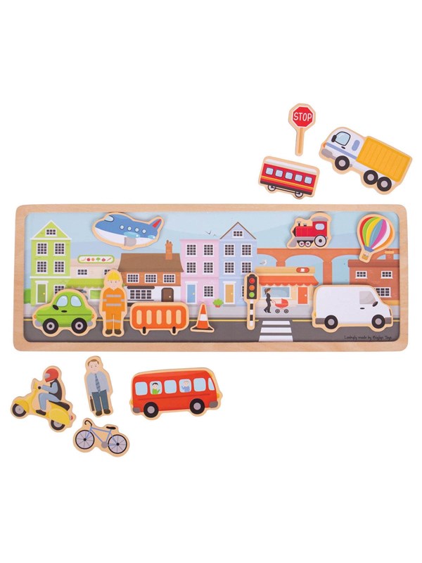 Wooden Magnet Set City 16 Pcs. fra Bigjigs