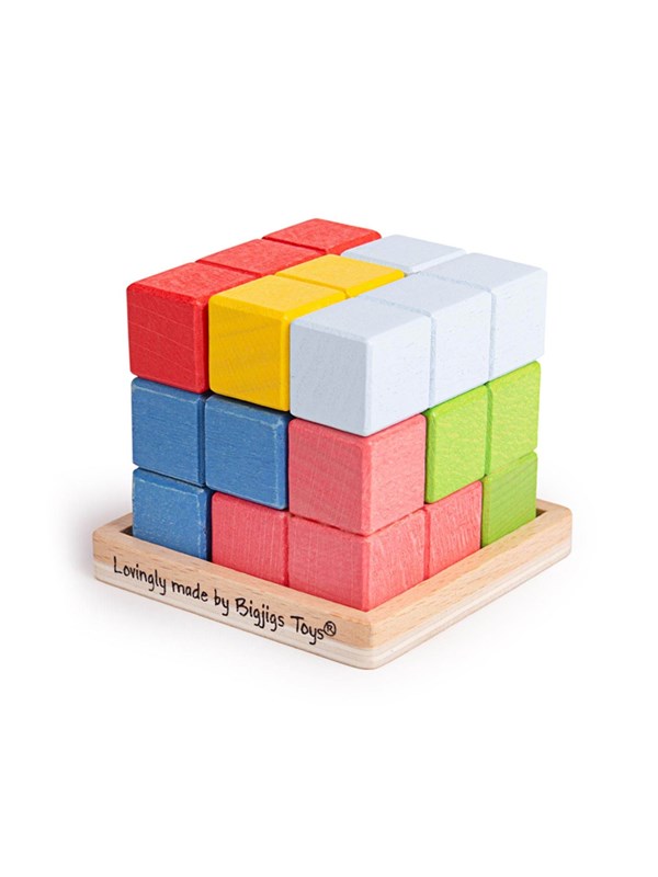 Wooden Lock A Cube Cube Puzzle fra Bigjigs