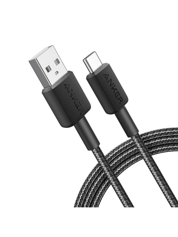322 Usb A To Usb C Nylon Cable   1.8m   Black fra Anker