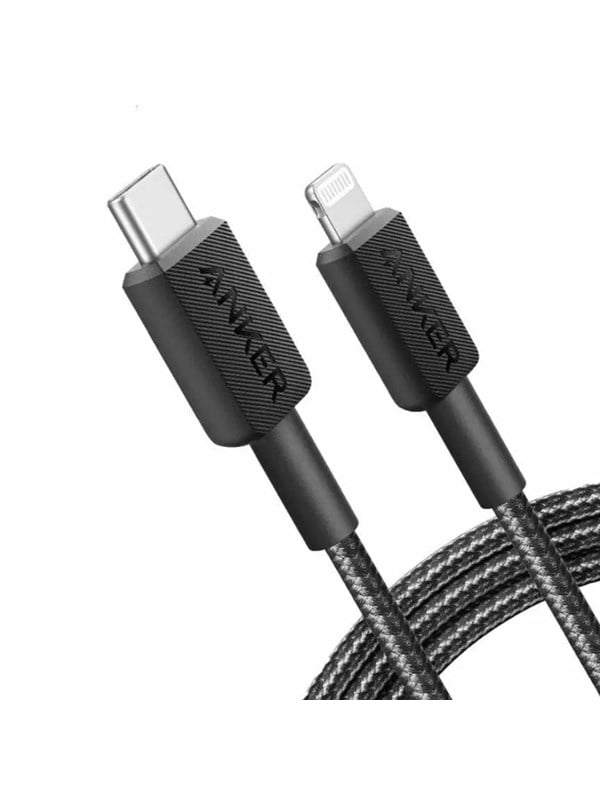 322 Usb C To Lighning Nylon Cable   1.8m   Black fra Anker