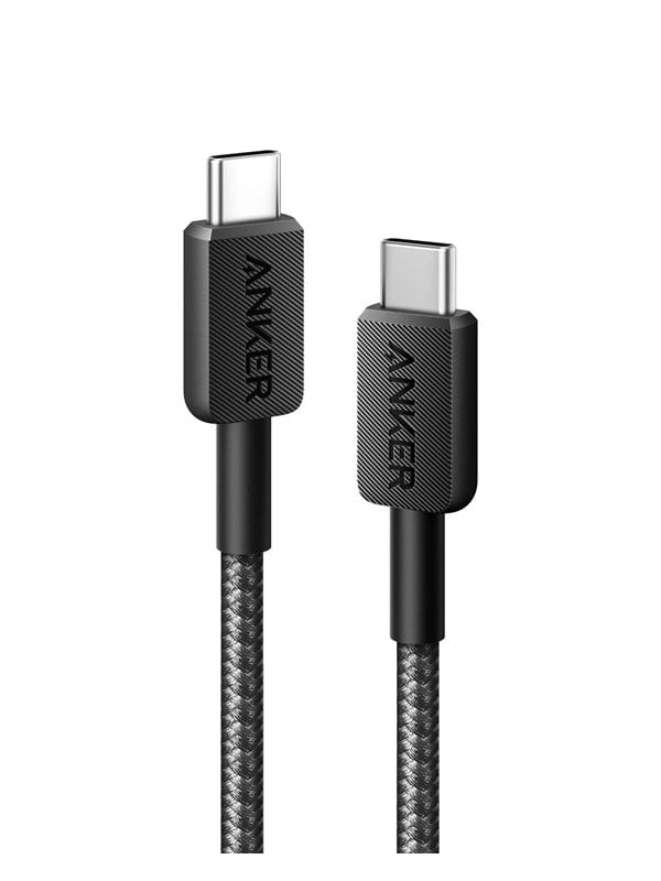 322 Usb C To Usb C Nylon Cable   1.8m   Black fra Anker