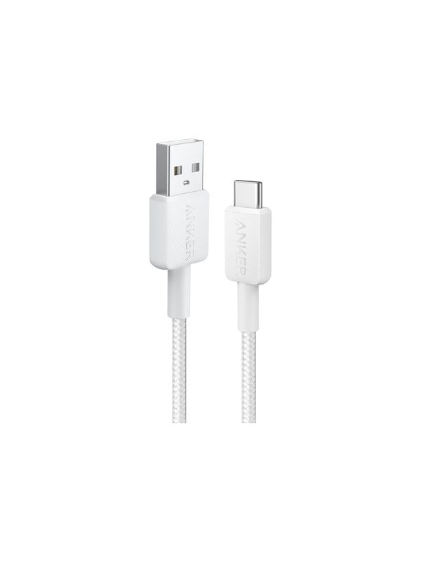 322 Usb A To Usb C Cable (0.9m Braided)   White fra Anker