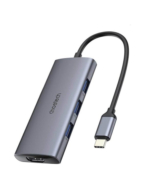 Adapter 7w1 Hub M19 Usb C (silver) Usb Hub fra Choetech