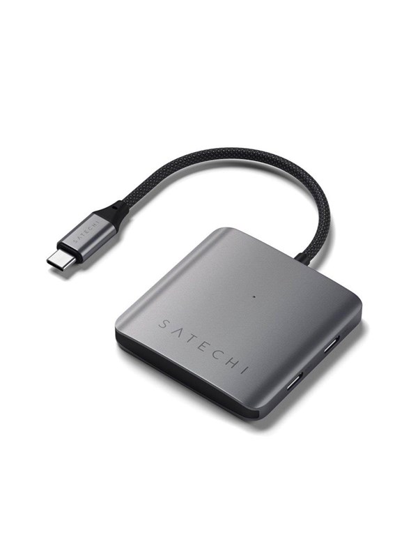 4 Port Usb C Hub With Pd Usb Hub   4 Ports   Sølv fra Satechi