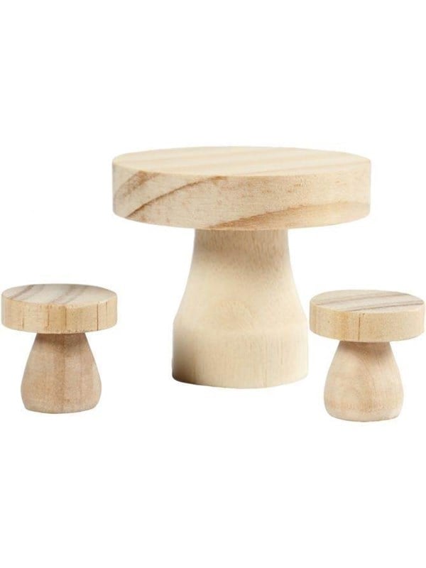 Wooden Mini Furniture Set 3 Pieces. fra Creativ Company