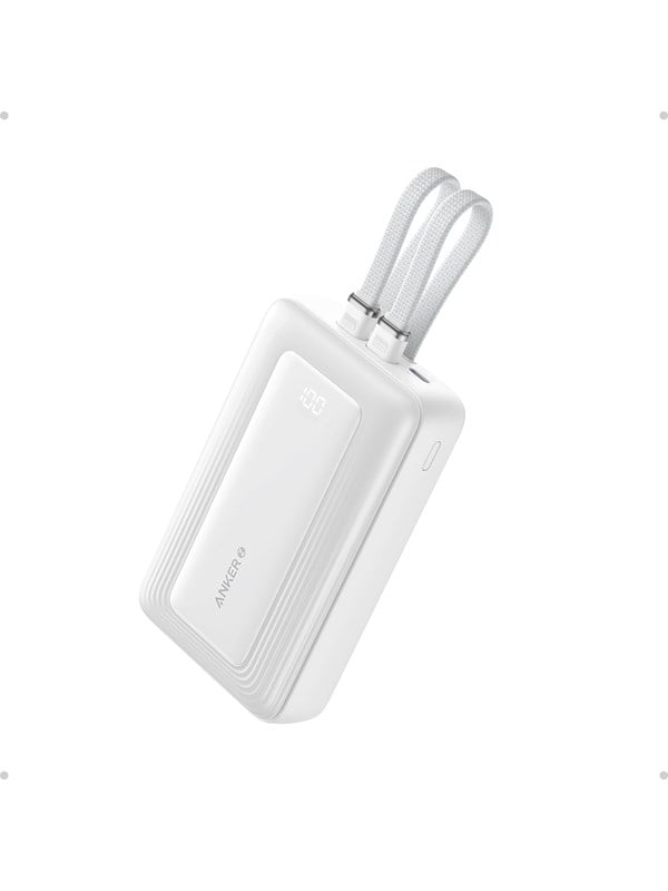 (20k.30w Built In Usb C+lightning Cable) Powerbank   Hvid   20000 Mah fra Anker