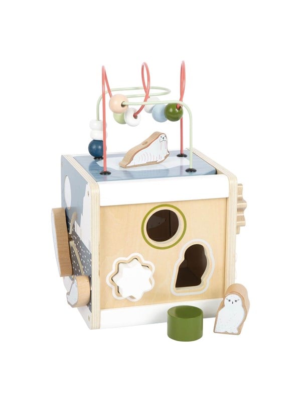 Wooden Motor Activity Cube Arctic fra Small Foot
