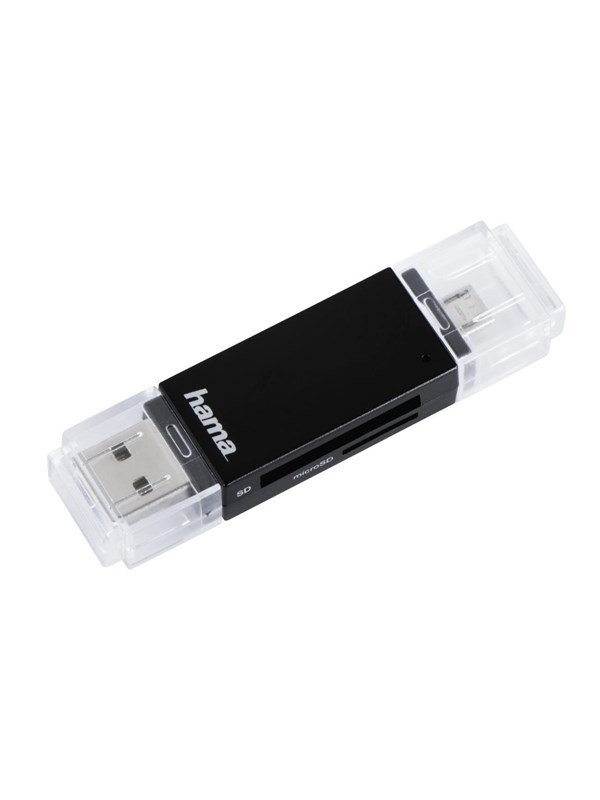 "basic" Usb 2.0 Otg Cardreader Sd   Microsd Black fra Hama