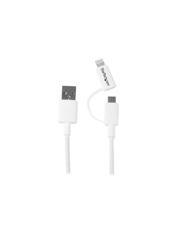 1m   3 Ft Apple Lightning Or Micro Usb To Usb Cable   White   Charging   Data Cable   Lightning   Usb   1 M fra Startech.com