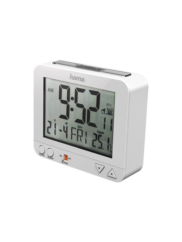 "rc 550"   Alarm Clock   Electronic   Desktop   White fra Hama