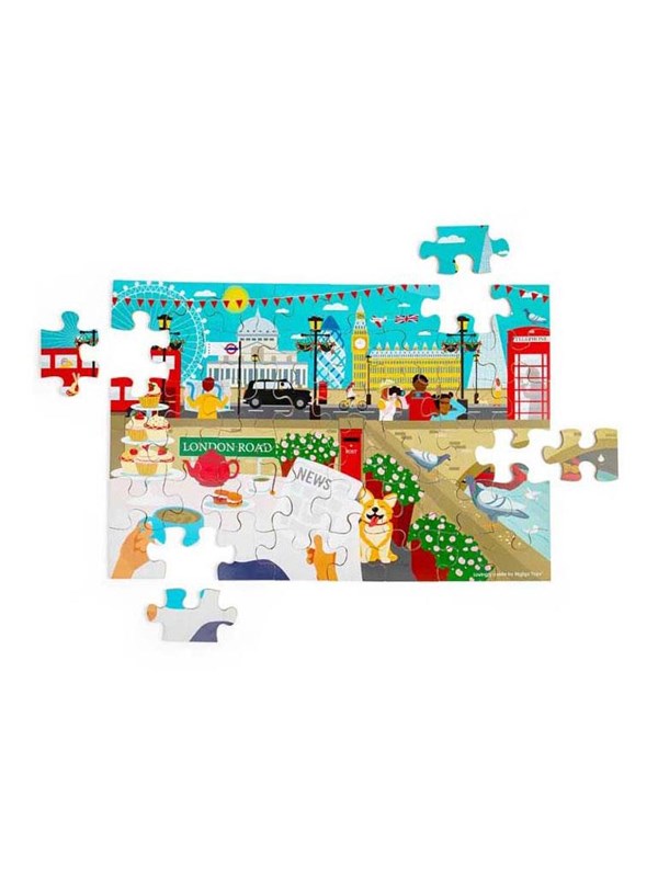 Wooden London City Floor Puzzle 48pcs. Floor fra Bigjigs