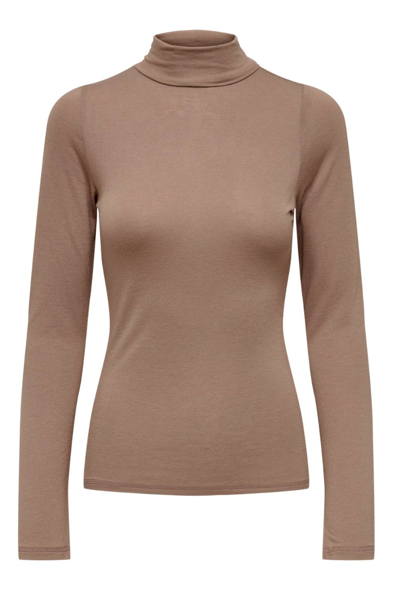 â¤ï¸     Bluse     Suma Wool L S Rollneck Top   Toasted Coconut fra Jdy