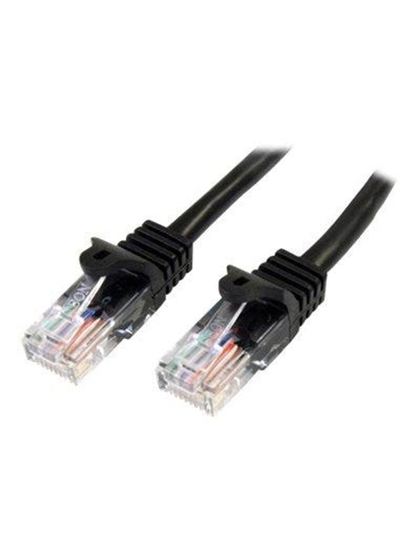 0.5m Black Cat5e   Cat 5 Snagless Ethernet Patch Cable 0.5 M   Patch Cable   50 Cm   Black   Sort   0.5 Meter fra Startech.com