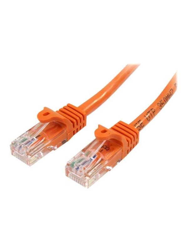 0.5m Orange Cat5e   Cat 5 Snagless Ethernet Patch Cable 0.5 M   Patch Cable   50 Cm   Orange   Orange   0.5 Meter fra Startech.com