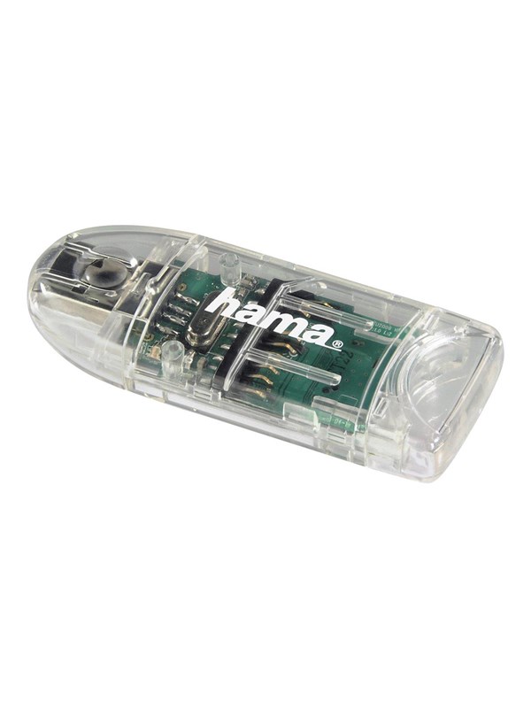 "8in1" Usb 2.0 Card Reader Sd   Microsd Transparent fra Hama