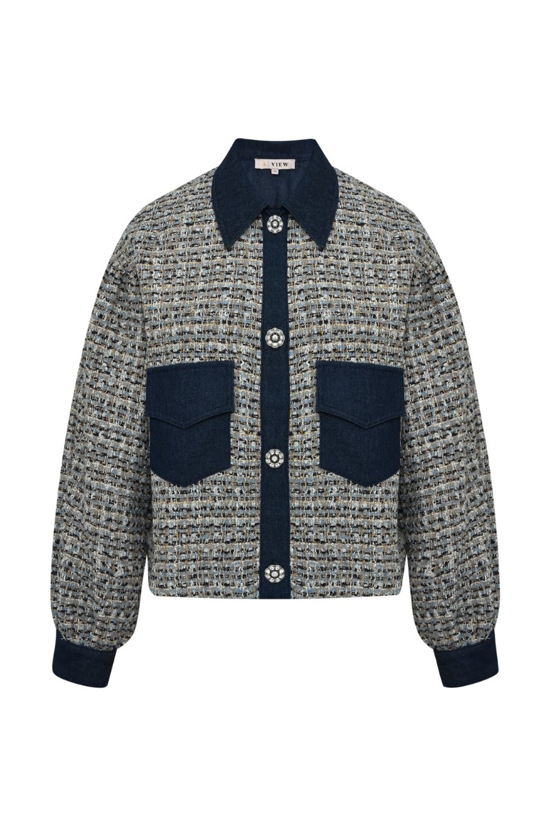 A View   Jakke   Coco Jacket   White Blue fra A-view